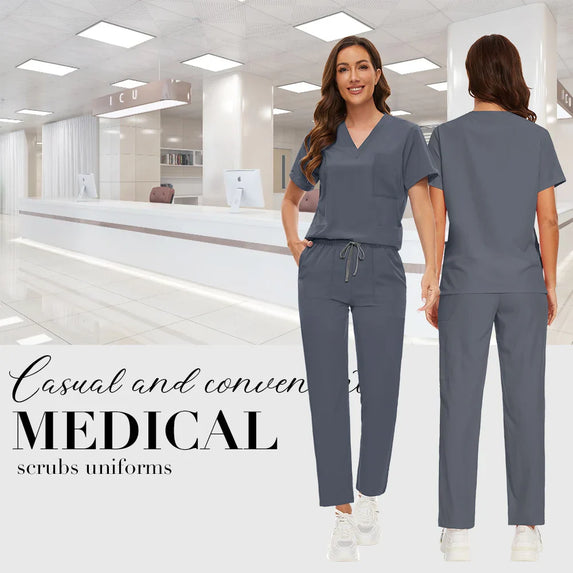 Anti Wrinkle Washable Soft Hospital Uniform Hot Sale Pet Vet Nurse Scrub Set Women Medical Scrubs Sets Women Medical Accessories