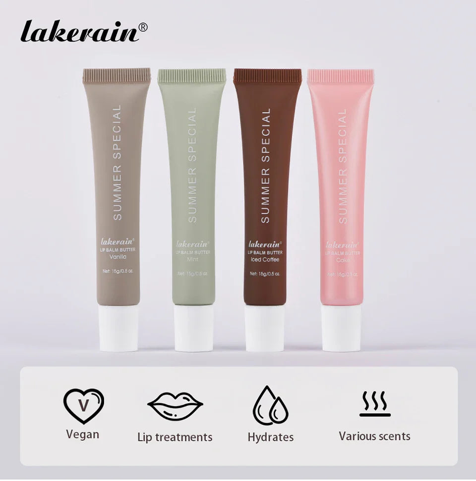 Summer Lip Balm Moisturizing Mirror Lip Gloss Lip Vanilla Mint Iced Coffee Cake Smell Lipstick Transparent Lip Oil  Makeup
