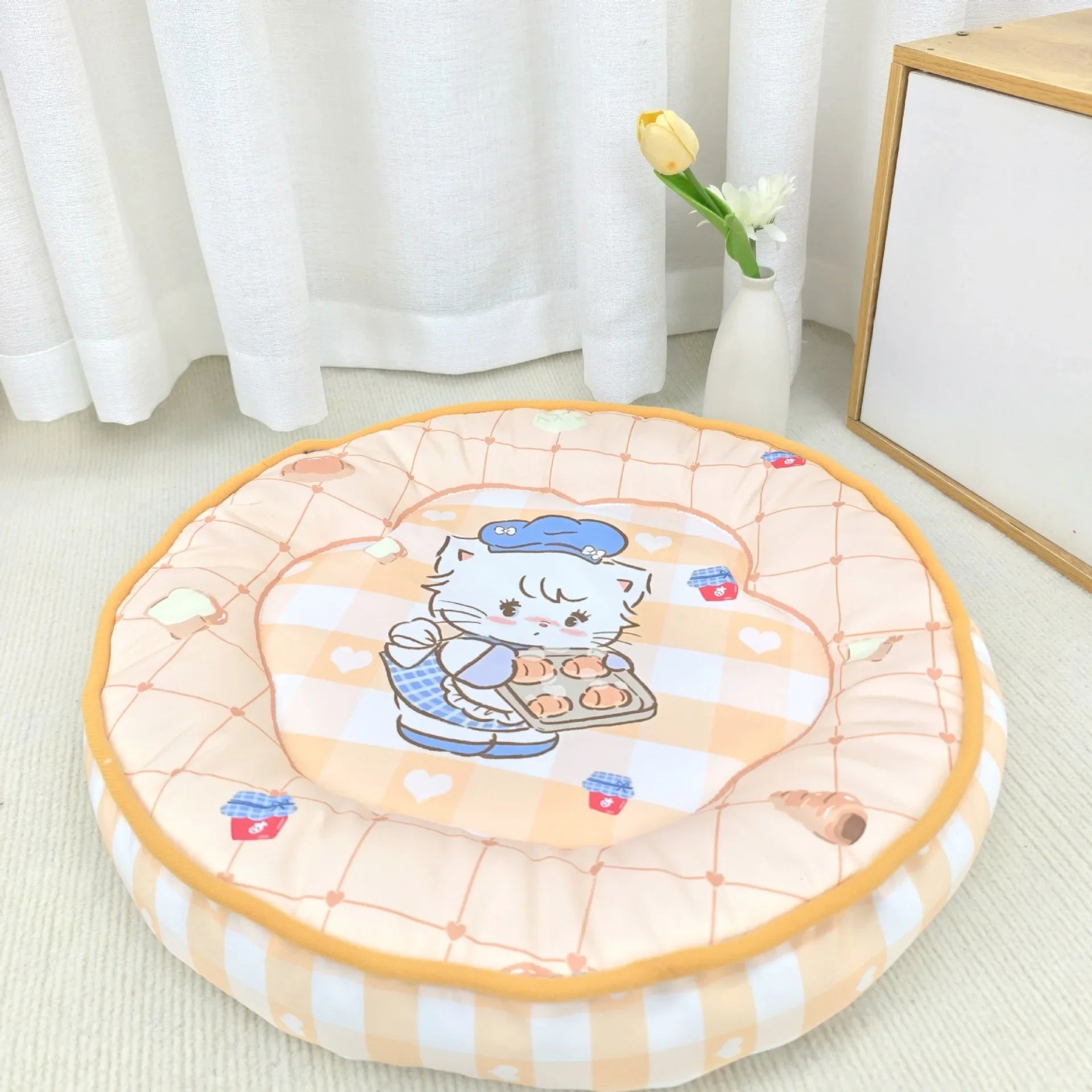 Round Diameter 50cm Summer Reusable Cartoon Pet Cooling Pads Cat & Dog Travel Pet Cooling Mat Dog Bed Gel Cooling Sleeping Mat