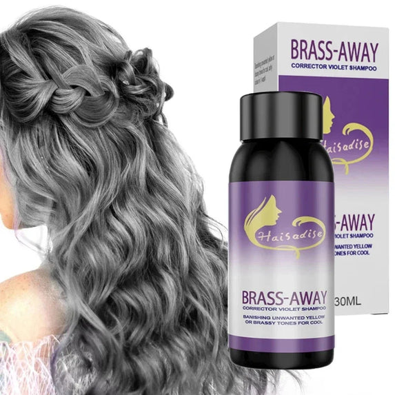 30ML Gray Color Fixing Hair Dye Shampoo Cover Gray Hair Fade Yellow After Bleach Hair Shampoo Non-irritating Purple Shampoo