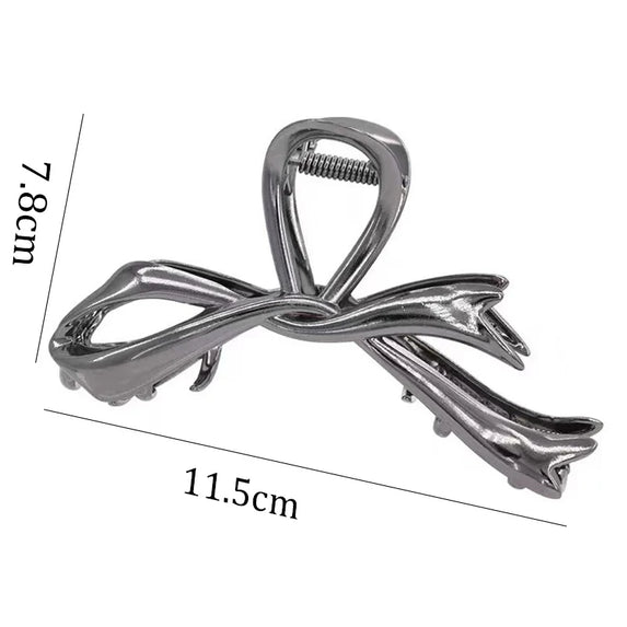 Metal Hair Clip Fashion Barrettes Korean Geometric Black Bow knot Hair Claw for Women Thick Thin Accessories Bath Crab Clamp