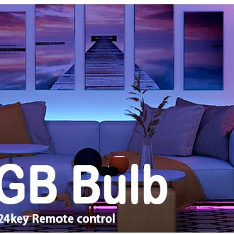 16 Colors RGB Bulb LED Multicolor Bulb E27 Base 220V Household Lighting Dimmable 24 Key Remote Control Atmosphere Neon Light