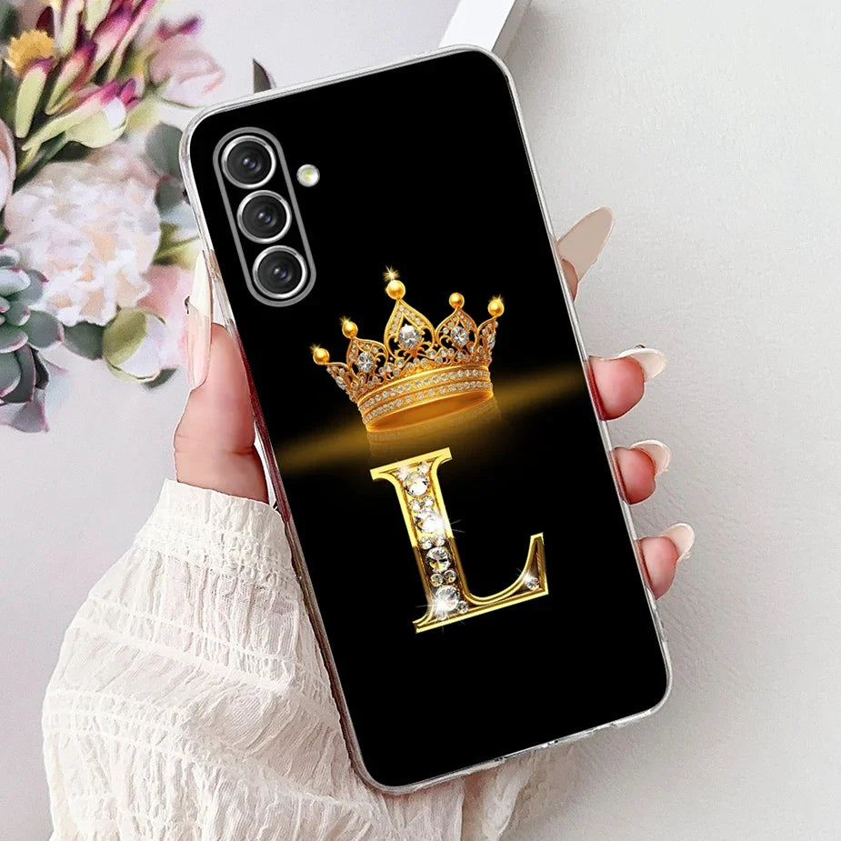 For Samsung Galaxy A14 A24 A34 A54 Case New Crown Letters Cover Soft Slim Phone Case For Samsung A14 A 24 34 54 Galaxy A54 Shell