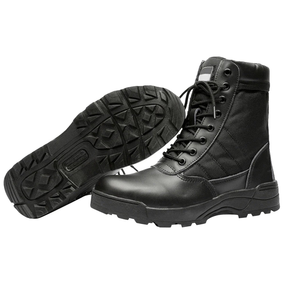 Outdoor Hiking Boots Lace Up Mountaineering Shoes Breathable Hunting Training Boots High-top Lightweight Non-Slip for Men