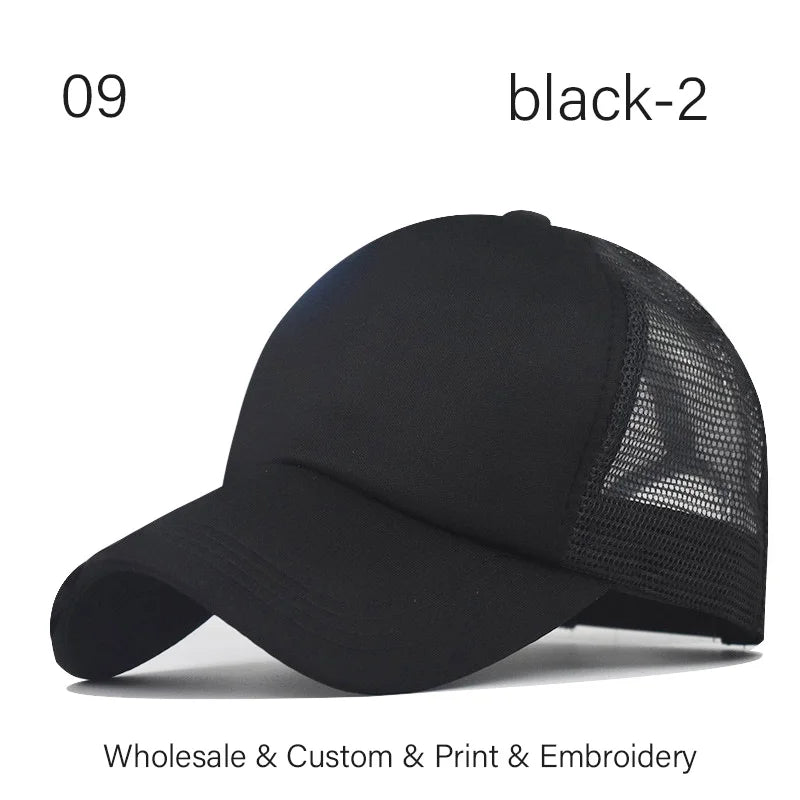SLECKTON Custom LOGO Embroidery Baseball Cap for Women and Men DIY Print Mens Mesh Cap Fashion Summer Sun Hat Unisex Wholesale