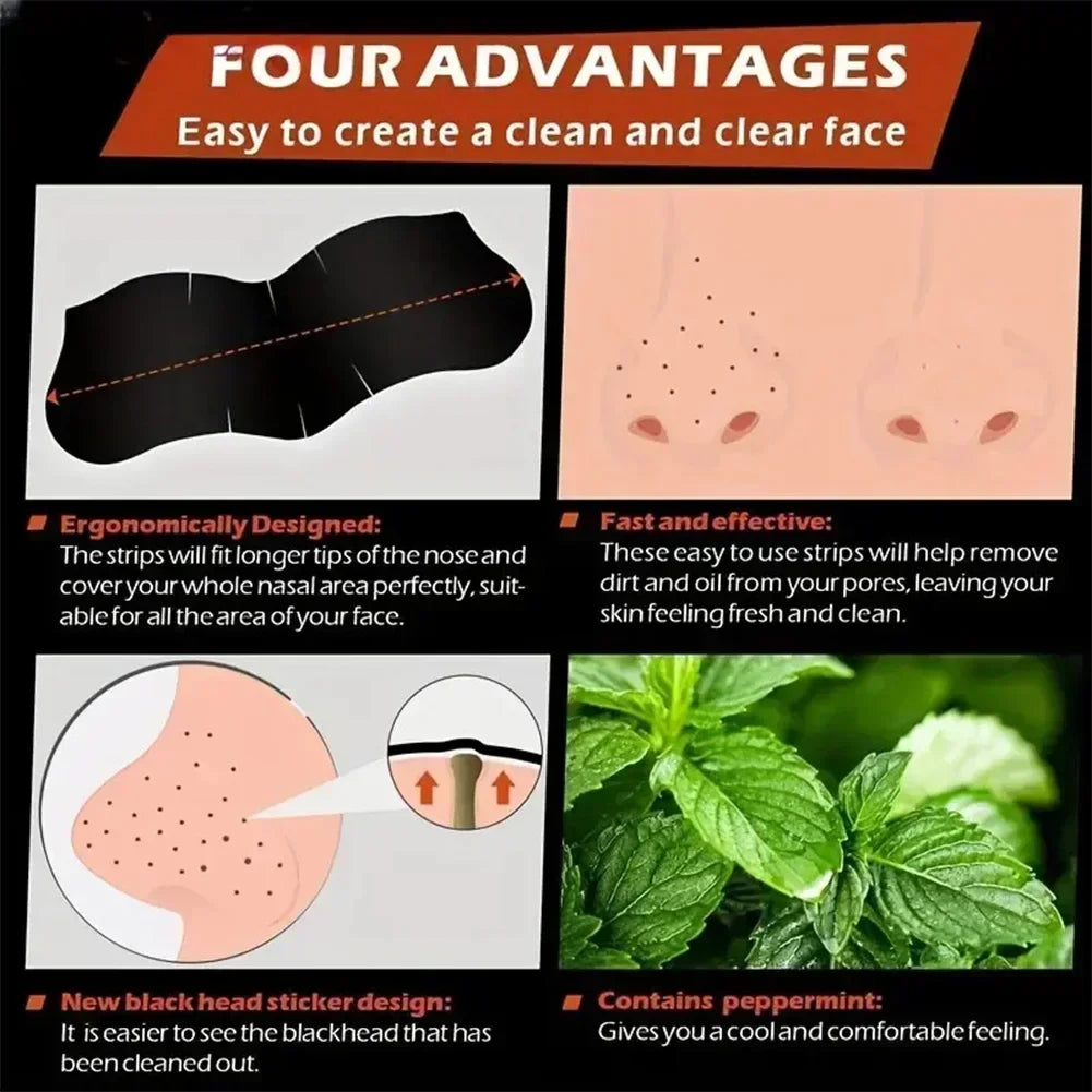 10/50/100Pcs Blackhead Remover Mask Unisex Deep Cleansing Nose Strips for Acne Shrink Pore Skin Care Strips Nose Sticker Cleaner