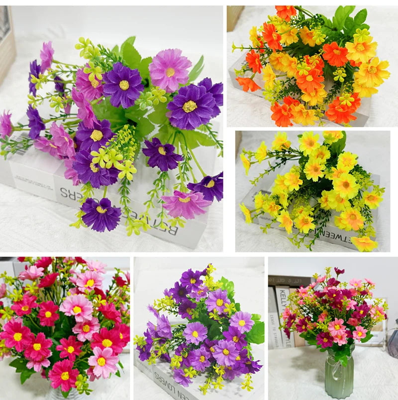 1 Bundle Artificial Flowers Outdoor UV Resistant Shrubs Plants Fake Flower Greenery for Office Kitchen Wedding Garden Decor