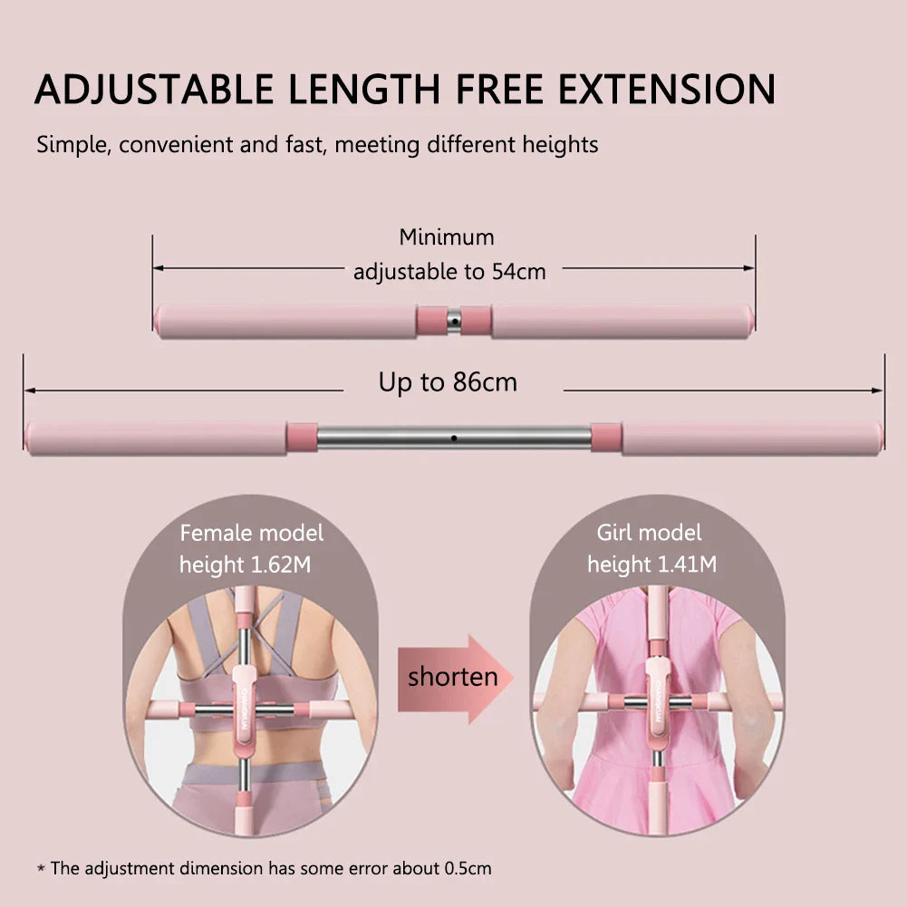 Hunchback Pilates Stick Standing Training Yoga Posture Corrector Stick Retractable for Adult Child Fitness Exercise Equipment