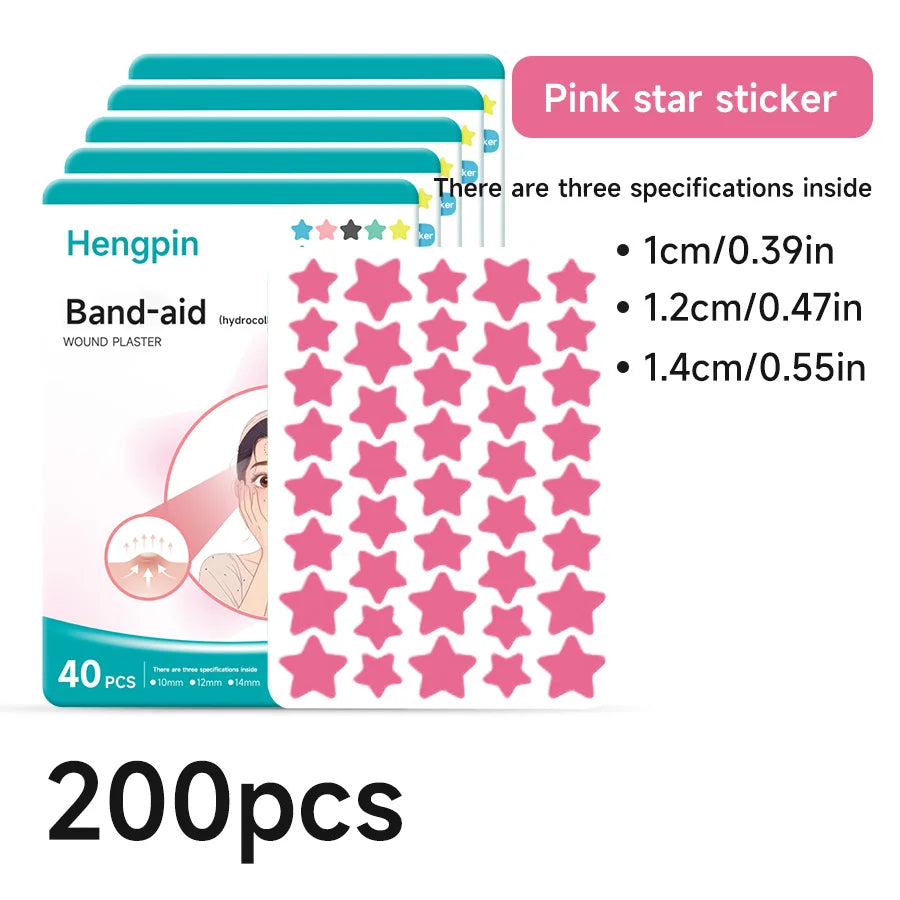 40/200Pcs Repair Acne Patch Fade Blemishes Pimple Marks Closed Acne Blemishes Hydrocolloid Star Shaped Cover Acne Pimple Patch