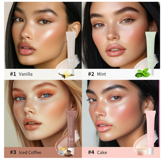 Summer Lip Balm Moisturizing Mirror Lip Gloss Lip Vanilla Mint Iced Coffee Cake Smell Lipstick Transparent Lip Oil  Makeup