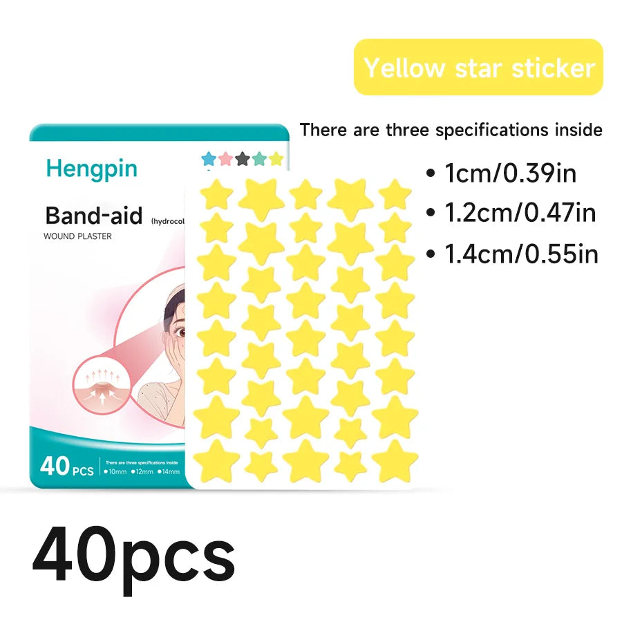 40/200Pcs Repair Acne Patch Fade Blemishes Pimple Marks Closed Acne Blemishes Hydrocolloid Star Shaped Cover Acne Pimple Patch