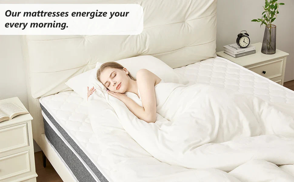 Queen Mattress, 12 Inch Hybrid Mattress - Pocketed Coils - Targeted Pressure Relief, Advanced Motion Isolation, Mattresses