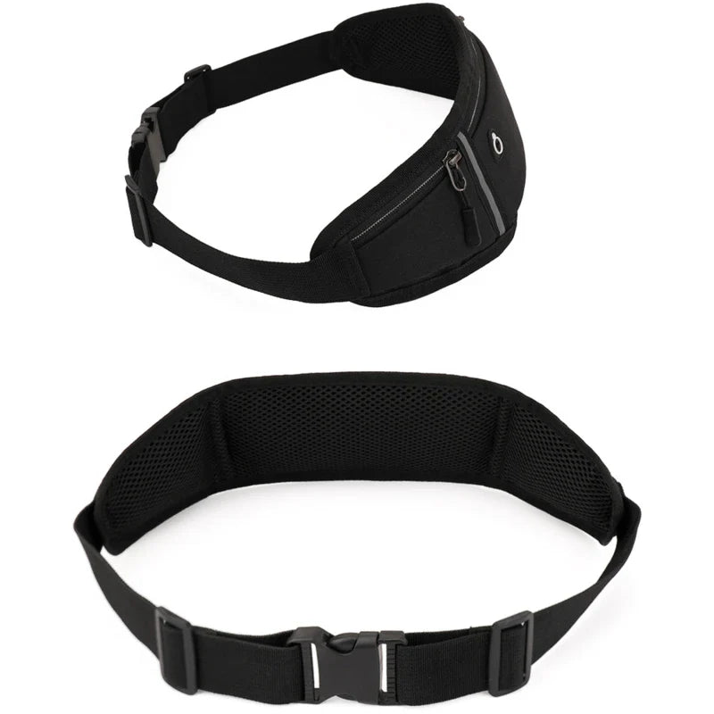 Running Waist Bag Lightweight Waterproof Reflective Strip Waist Fanny Pack Gym Sport Running Waist Pack Adjustable Elastic Strap