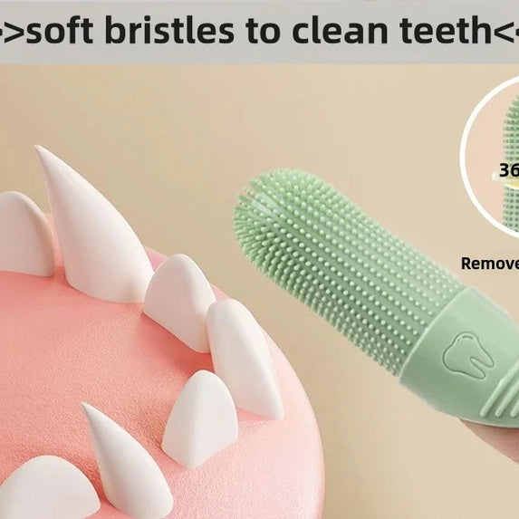 Dog Toothbrush, 360° Cleaning Finger Toothbrush for Dogs, Food Grade Silicone Dog Finger Toothbrush for Dogs & Cats Dental Care