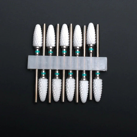 10pcs Ceramic Nail Drill Bits Set Milling Cutter for Manicure Drills Electric Nail Files Cuticle Remove Nail File Art Tools