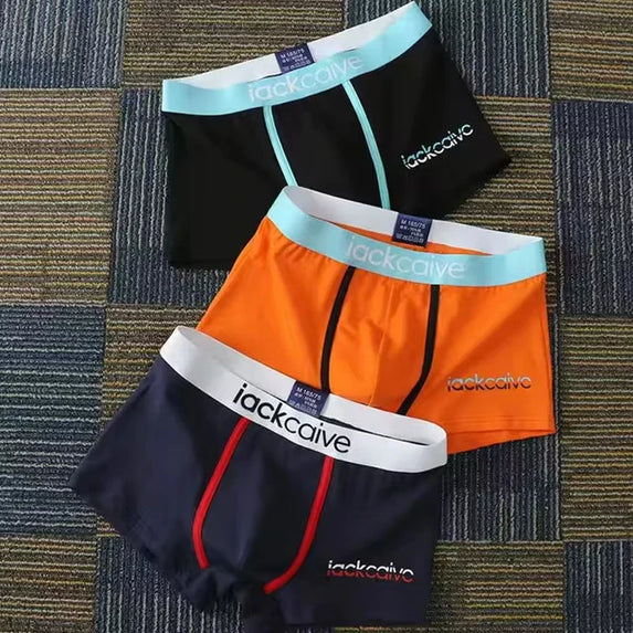 3Pcs Male Panties Cotton Men's Underwear Boxers Breathable Man Boxer Printed Underpants Comfortable Shorts Men Underwear M-3XL