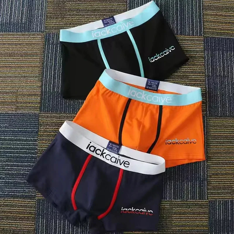 3Pcs Male Panties Cotton Men's Underwear Boxers Breathable Man Boxer Printed Underpants Comfortable Shorts Men Underwear M-3XL