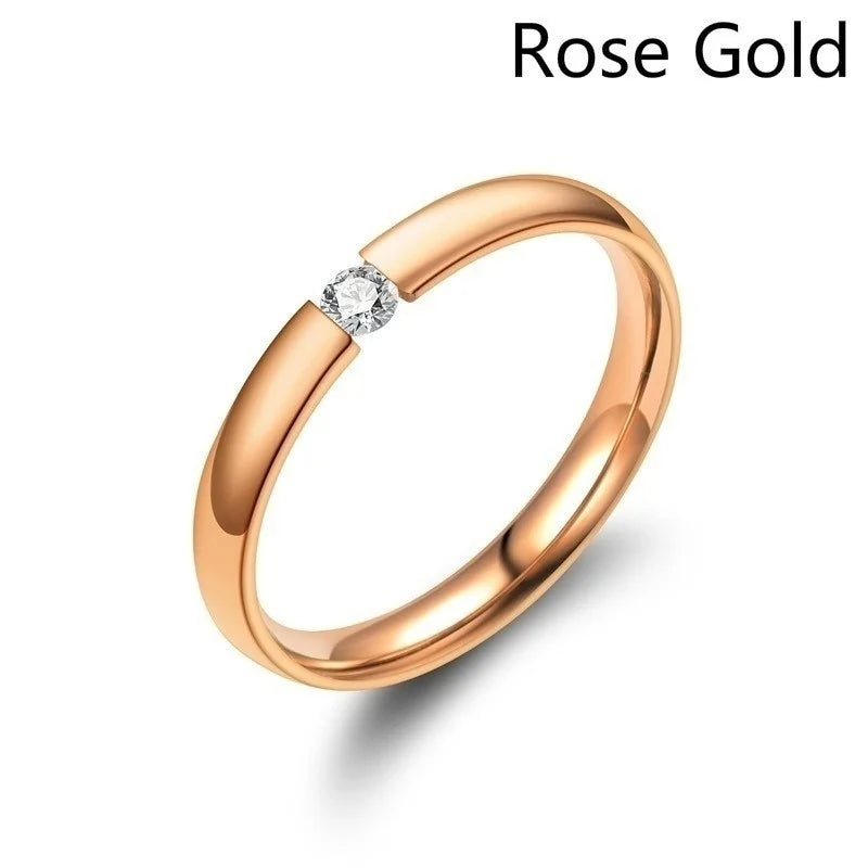 Fashion Cubic Zirconia Stone Lose Weight Stackable Rings Woman Stone Rings Men Girls Couple Finger Rings Valentine's Day Gift