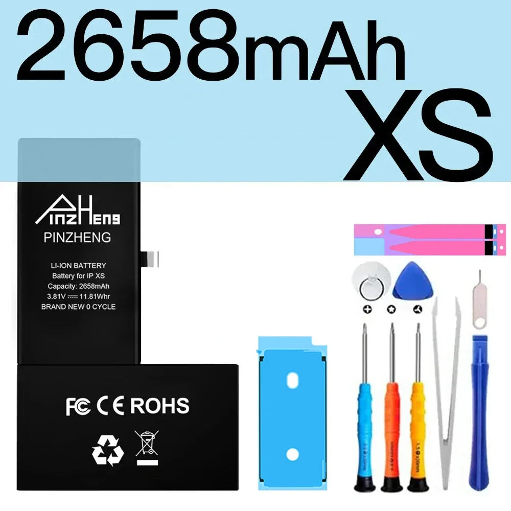PINZHENG Battery For iPhone X XR XS 11 12 13 Mini Max Pro Promax Real High Capacity Replacement Bateria Warranty One Year