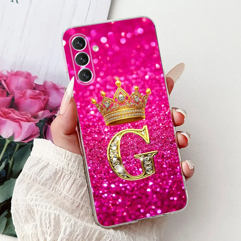 For Samsung Galaxy A14 A24 A34 A54 Case New Crown Letters Cover Soft Slim Phone Case For Samsung A14 A 24 34 54 Galaxy A54 Shell