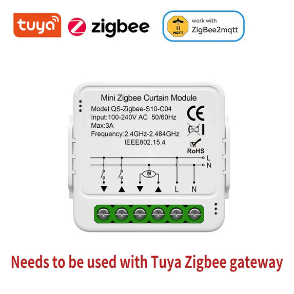 Tuya Smart WiFi ZigBee Curtain Module Blinds Roller Shutter Electric Motor Smart Curtain Switch Works with Alexa Google Home