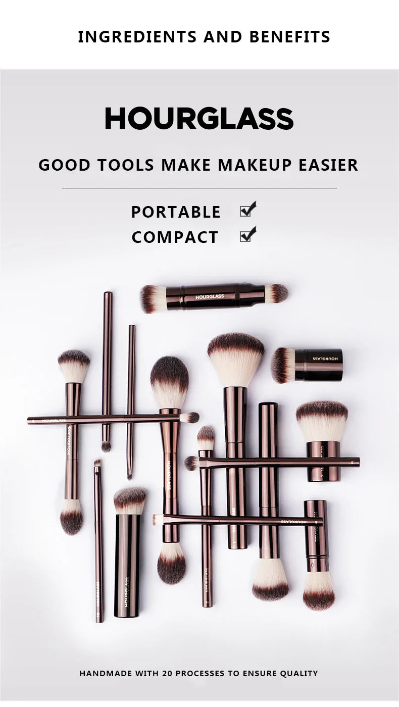 Hourglass Makeup Brush- No.20 Vanish Seamless Finish Foundation Brush Soft Fiber Hair Fashion Design Single Face Brush