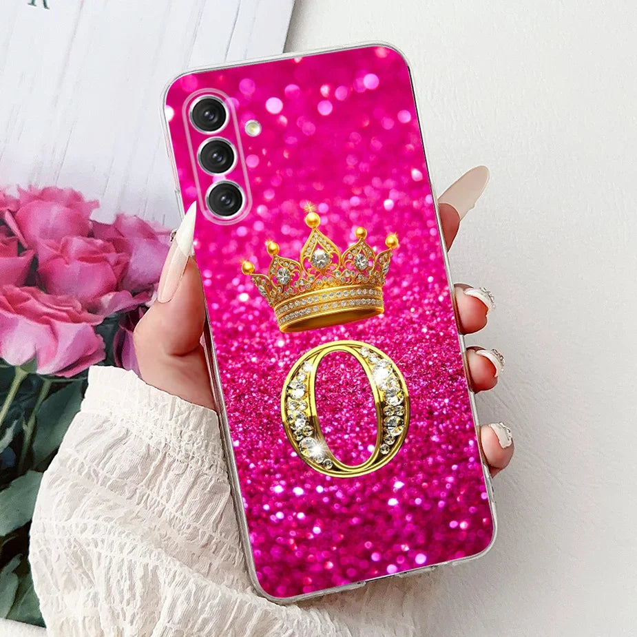 For Samsung Galaxy A14 A24 A34 A54 Case New Crown Letters Cover Soft Slim Phone Case For Samsung A14 A 24 34 54 Galaxy A54 Shell