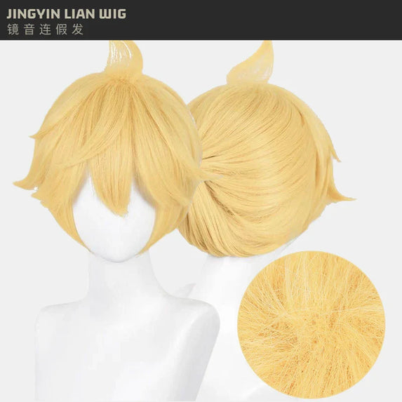 UWOWO Kagaminee Rin/Len Cosplay with Ears Collab Series: Kagaminee Rin Len Cosplay Top Shorts Costumes Cosplay Outfit