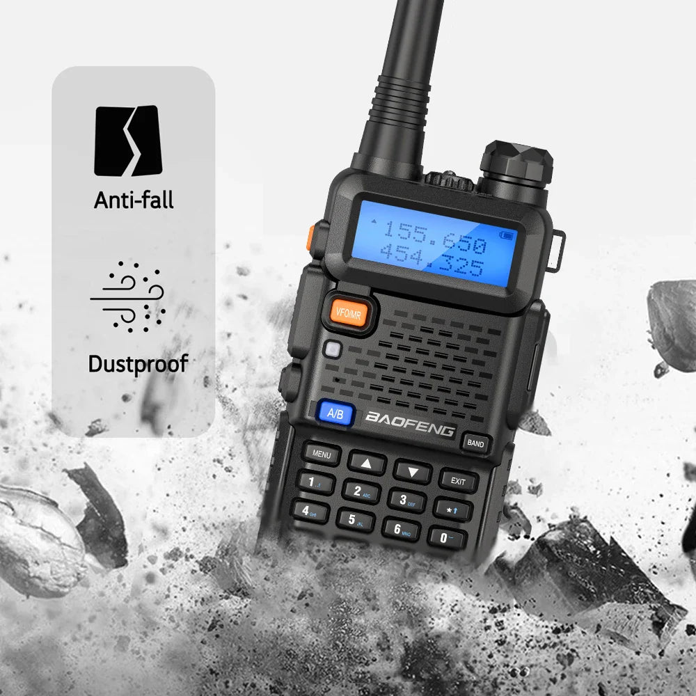 Baofeng Walkie Talkie UV 5R 5W 8W Dual Band Ham Two Way Radio Vhf Uhf FM Radio Handheld Transceiver Hunting 16KM