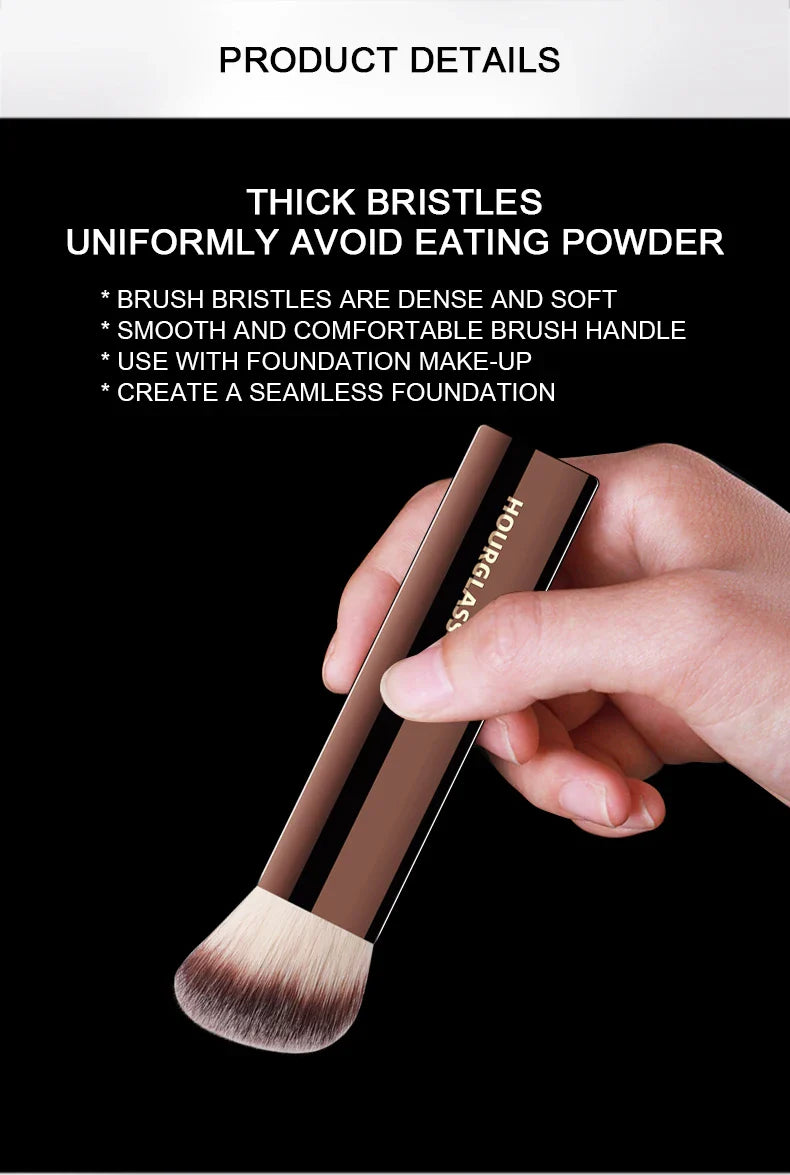 Hourglass Makeup Brush- No.20 Vanish Seamless Finish Foundation Brush Soft Fiber Hair Fashion Design Single Face Brush