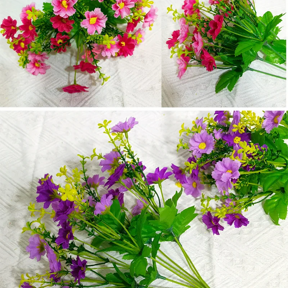 1 Bundle Artificial Flowers Outdoor UV Resistant Shrubs Plants Fake Flower Greenery for Office Kitchen Wedding Garden Decor