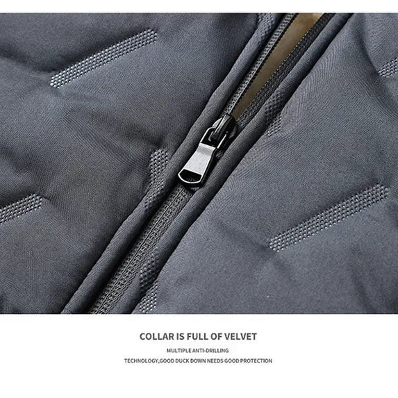 Men's Cotton Jacket Lamb Velvet Winter Loose Outerwear Fleece Lined Thick Warm Windproof Stand Collar Casual Jacket