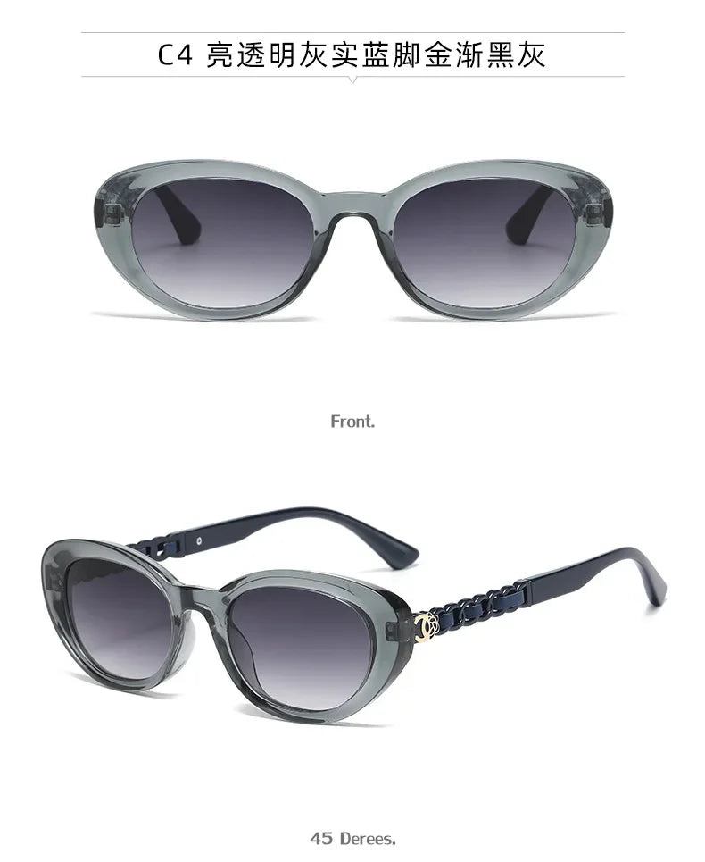 2025 Oval Sunglasses for Women Small Frame Luxury Designer High Quality Sunglass Men Fashion Lentes De Sol Mujer Gafas
