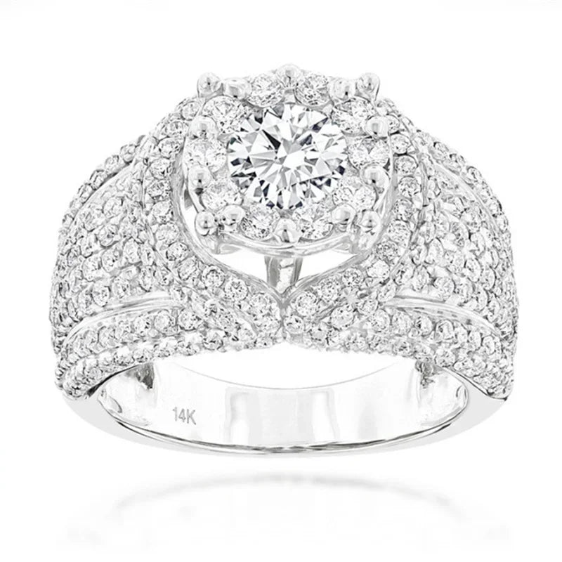 Ofertas Hip Hop Style Trendy Men Women Rings Copper Ring Iced Out Bling Pave Cubic Zirconia Geometry Ring Charms