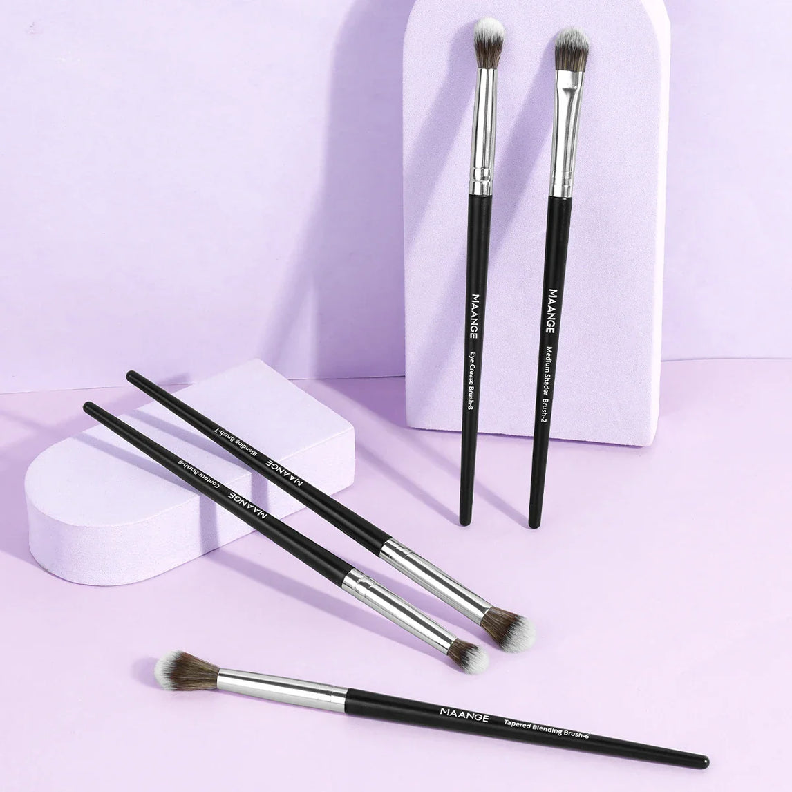 MAANGE 5PCS Eye Shadow Makeup Brush Set Concealer Brush Eye Cosmetic Soft Bristles Shader Brush Portable Beauty Makeup Tools