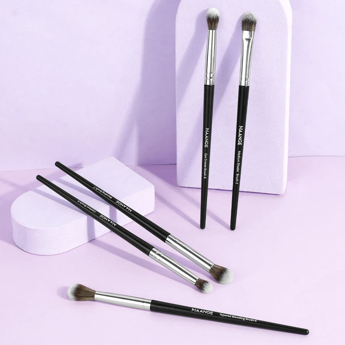 MAANGE 5PCS Eye Shadow Makeup Brush Set Concealer Brush Eye Cosmetic Soft Bristles Shader Brush Portable Beauty Makeup Tools