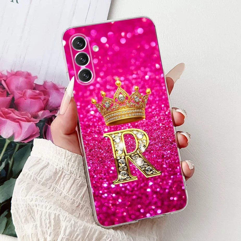 For Samsung Galaxy A14 A24 A34 A54 Case New Crown Letters Cover Soft Slim Phone Case For Samsung A14 A 24 34 54 Galaxy A54 Shell