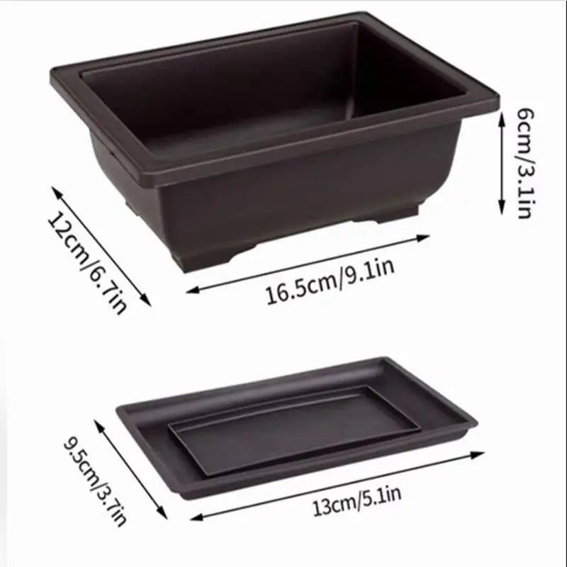 Flowerpots Imitation Purple Clay Succulent Plants Pots Outdoor Garden Landscape Bonsai Pot Trays Rectangular Square Planter