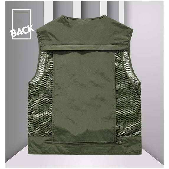 FGKKS 2023 Outdoor Leisure Vest Men's New Multi-Pocket Breathable Outdoor Sports Coat High-Quality Design Leisure Vest Men