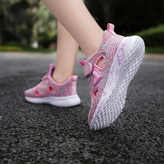 Girls Casual Shoes Light Mesh Sneakers Kids Summer Children Spring Autumn Tenis Cute Sport Cartoon Female Running Sock Footwear