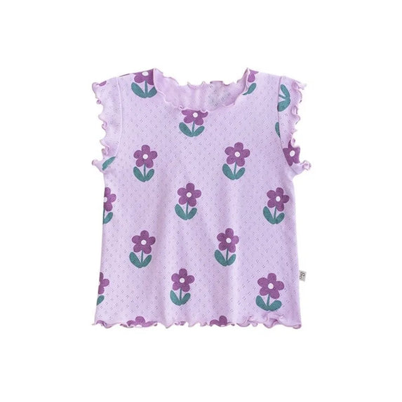 Bear Leader Summer New Pajama Baby Girl Clothes 3-7 Years Old Flower Printed Short Sleeved Top + Shorts Cute Children's Set