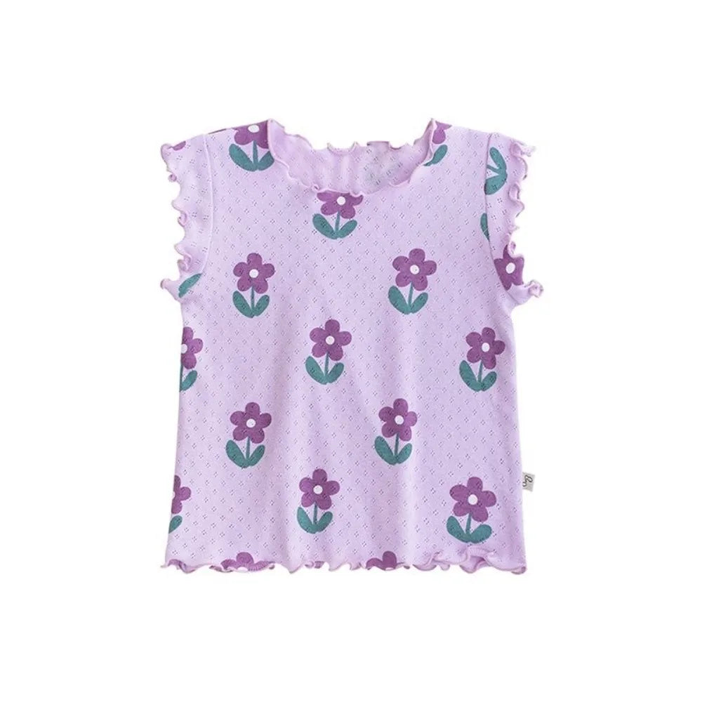Bear Leader Summer New Pajama Baby Girl Clothes 3-7 Years Old Flower Printed Short Sleeved Top + Shorts Cute Children's Set