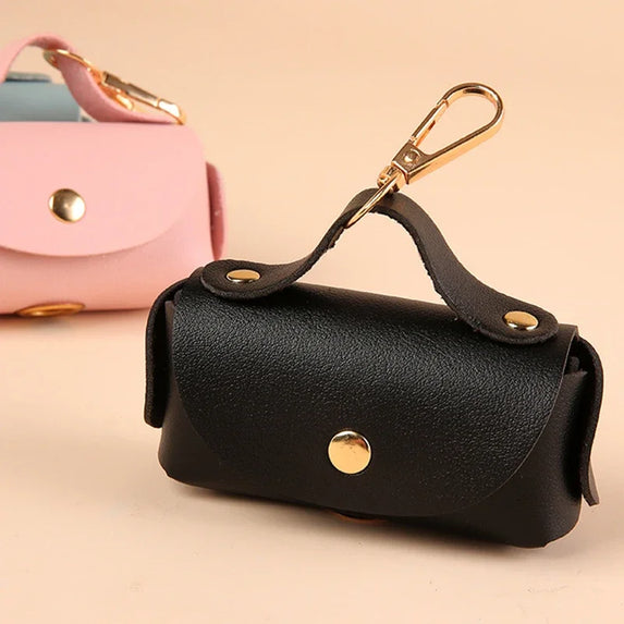 Portable Dog Poop Bag Organizer Stylish Pet Bag Holder Leather Pet Poop Bag Holder With Dispenser For Dog Bags Pet Supplies