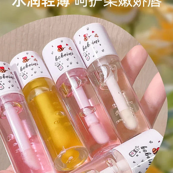 Peach Milk Lip Oil, Bee Lip Balm, Moisturizing Lip Balm, Soothing and Hydrating Lip Oil, Easily Repairs Dry, Cracked Lips