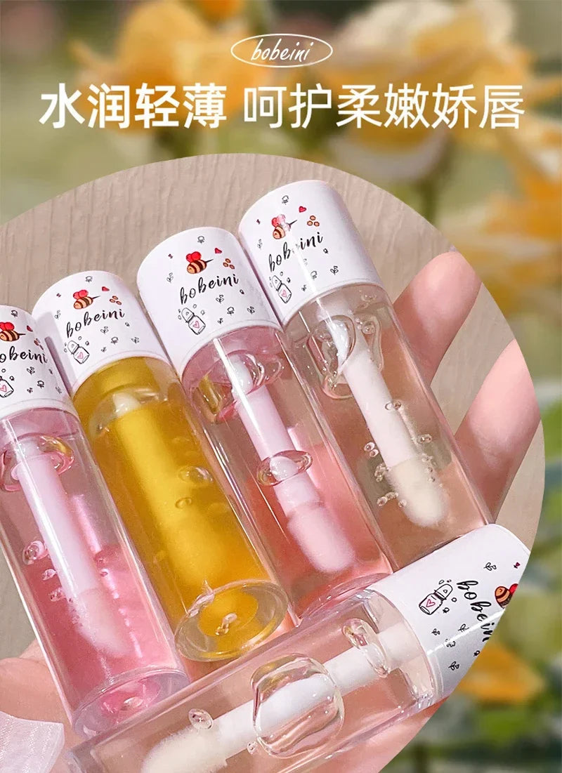Peach Milk Lip Oil, Bee Lip Balm, Moisturizing Lip Balm, Soothing and Hydrating Lip Oil, Easily Repairs Dry, Cracked Lips