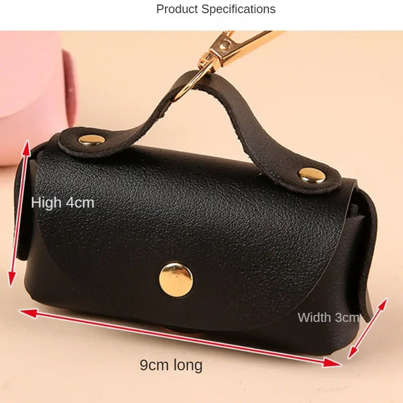 Dog Poop Bag Holder Premium Synthetic Leather Pet Waste Dispenser Built-in Organizer Carabiner Clip Dog Walking Accessories Pets