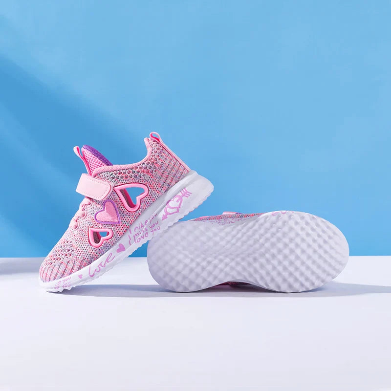 Girls Casual Shoes Light Mesh Sneakers Kids Summer Children Spring Autumn Tenis Cute Sport Cartoon Female Running Sock Footwear