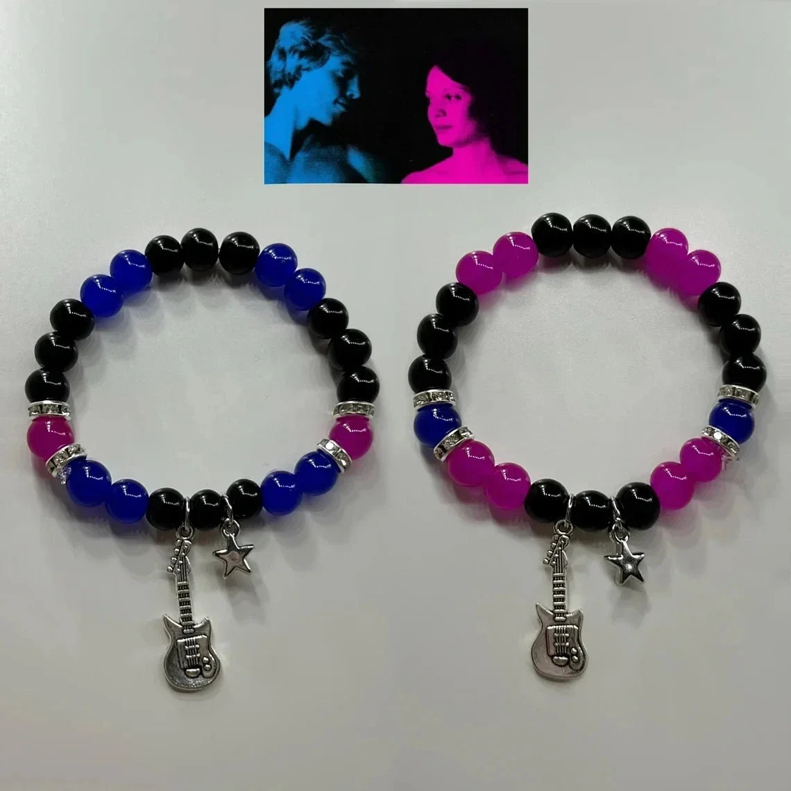 2Pcs/set Fashion Couple Beads Bracelet Tv Girl Matching Bracelets Who Really Cares Album Inspired Bracelets Friends Jewelry Gift