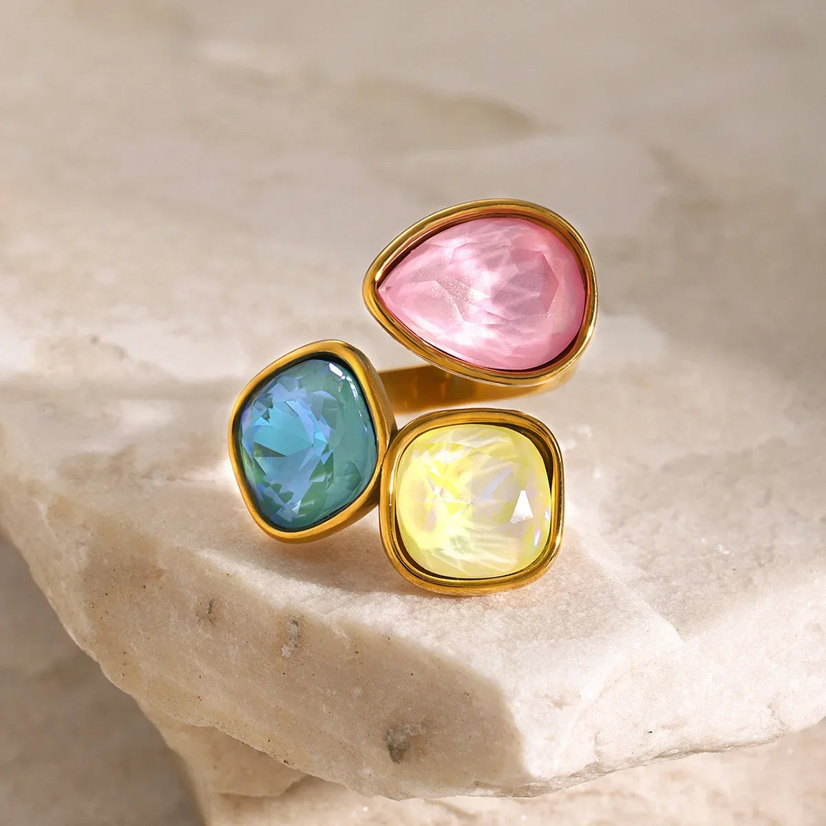 Luxury Pearl Shell Earring Ring Brooch Jewelry Set, Natural Stone Ring & Flower Earring,Women's Elegant Clothing Decoration Gift