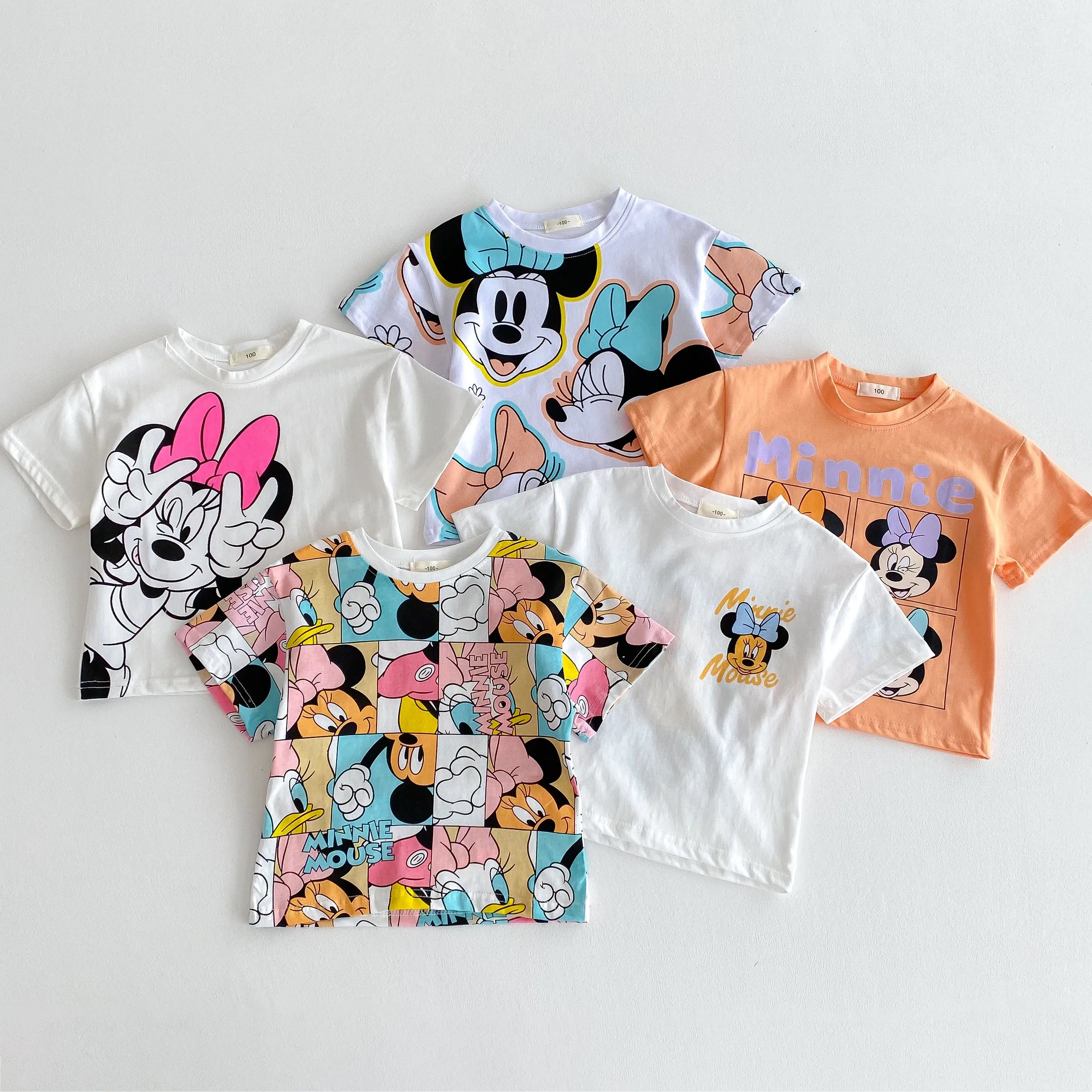 Trendy Brand Baby Girl T-shirt Shorts Set Summer Clothing Children's Wear Short Sleeve Suit Kids Disney Cartoon Cute Tracksuits